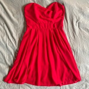 Elegant Ruby Red 2010s Strapless ASOS Dress